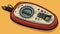 Vintage Vibe: A Handheld Multimeter In The Style Of Mike Allred
