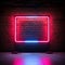 Vintage vibe Neon square frame adorns a brick wall billboard