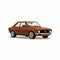 Vintage Vibe: Orange Car Illustration On White Background