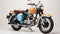 Vintage Vibe: a Retro Stylish Motorcycle on a White Background, Generative AI
