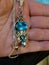Vintage Victorian Blue Topaz gemstones set in Sterling Silver Necklace