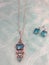 Vintage Victorian Blue Topaz Gemstones set in Sterling Silver Necklace & Earrings