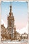 Vintage View of Chimay Church Place in Belgium