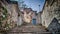 Vintage view of Traditional stone street and houses at Fener District