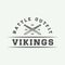 Vintage vikings motivational logo, label, emblem, badge