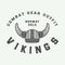 Vintage vikings motivational logo, label, emblem, badge