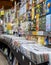 Vintage vinyl records on sale in a store in The Stables, Camden Market, London UK.