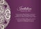 Vintage violet invitation cover with cream lace de