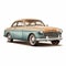 Vintage Volvo Car And 1950s Video Illustration In Danish Design Style