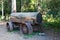 Vintage Wagon loaded with huge log in Leggett, California