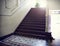 Vintage walkway stairs indoor and background photo