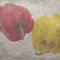 Vintage wallpaper background with red and yellow peppers