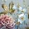 Vintage wallpaper with floral pattern