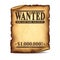 Vintage wanted poster isolated on white vector