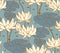 Vintage water lily seamless pattern. Classic chinese motif