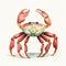 Vintage Watercolor Crab Illustration - Realistic Animal Portrait