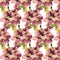 Vintage Watercolor geranium flowers Pattern
