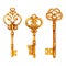 Vintage watercolor victorian golden skeleton keys