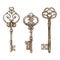 Vintage watercolor victorian skeleton keys