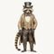 Vintage Watercolored Raccoon In A Suit And Top Hat Painting