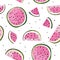 Vintage watermelon Pattern, great design for any purposes. Watermelon fruit vector. Nature wallpaper. Vitamin nutrition. Food