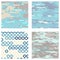 Vintage Wavy Textile Pattern Set Abstract Vector Old-Fashioned Motif