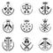 Vintage Weapon Emblems set. Vintage design elements colle