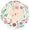 Vintage Wedding Flora Heart Shape