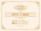 Vintage Wedding invitation card border and frame template