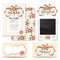 Vintage wedding invitation design sets include Invitation card, Just married, Thank you card, Table number, photo frame