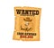Vintage western wanted poster with orange robber
