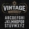 Vintage whiskey label font with sample design