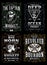 Vintage Whiskey Label T-shirt Design Collection Isolated on Black