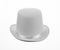 vintage white cylinder top hat isolated on white