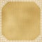 Vintage White Lace Frame on Metallic Golden Burlap Cloth Texture