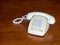 Vintage white push buttons Telephone side view