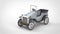 Vintage white toy car with steel wheels