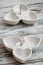 Vintage WhitePorcelain Serving Dishes with Metal Handle