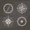 Vintage wind rose compasses in set. vector chalk drawn