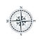Vintage wind rose symbol, classic compass icon on white