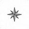 Vintage wind rose symbol or icon in rough silhouette nautical style, monochrome design. Can be used for T-shirts print