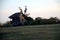 Vintage windmill wooden mill with wind wheel blades