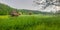 Vintage Windmills over a field