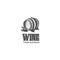 Vintage wine drum silhouette logo