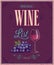 Vintage Wine List Poster. Vector illustration.