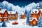 Vintage Winter Scene, Christmas Greetings, AI Generated