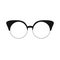 Vintage woman eyeglasses icon isolated on white. Eyewear fashion. Vector