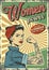 Vintage woman power colorful poster