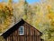 Vintage wood building in country fall season