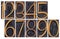 Vintage wood type numbers isolated